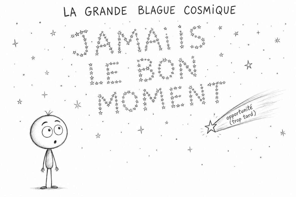 La blague cosmique : ce n’est jamais le bon moment pour quoi que ce soit