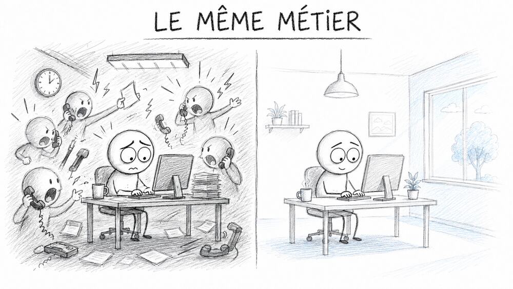 Hypersensible : le même métier dans deux environnements différents