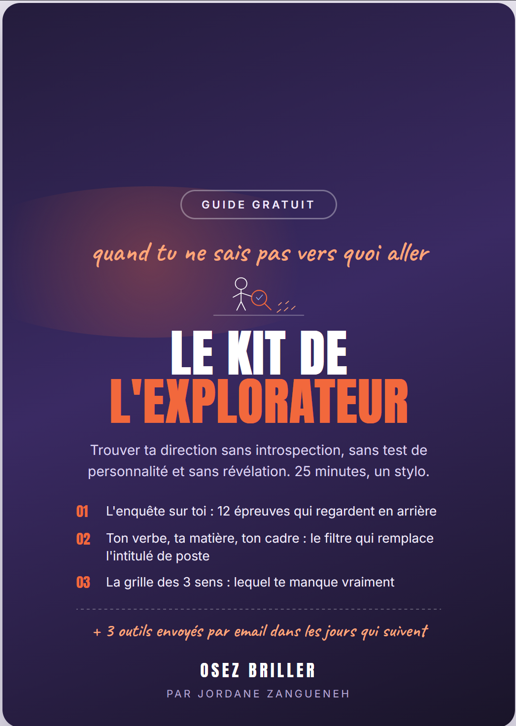 Trouver sa voie : la couverture du Kit de l'Explorateur